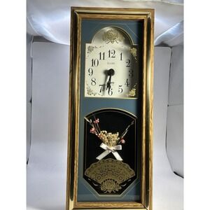 Vintage Elgin Quartz Shadowbox Tabletop Clock
